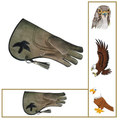 Bulk Pack of 10 Left-Hand Falconry Gloves – Nubuck Leather Eagle, Hawk & Bird Handling Gloves for Cold Weather Trainingold Weather Training (Copy)