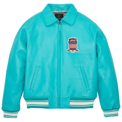 Men’s Avirex Leather Jacket Iconic Avirex Jacket (Blue Green)