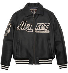 Premium Edition Men's Avirex Black Real Bomber American Flight Jacket Lamb Skin Leather Jackets