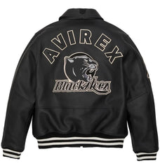 Premium Edition Men's Avirex Black Real Bomber American Flight Jacket Lamb Skin Leather Jackets