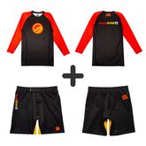 Shoyoroll Batch 146 Black STAR Retro Rash guards LS & MMA Shorts set