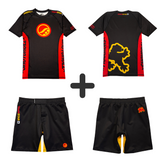 Shoyoroll Batch # 146 Black STAR Retro Rash guard SS & MMA Short set