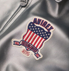 Men's Avirex Leather Jacket Iconic Avirex jacket (Silver)