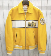 Avirex Mens Yellow Cowhide Leather Jacket AVIATOR’s King 75 Bomber Jacket