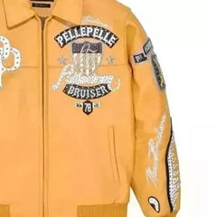 MENS PELLE PELLE AMERICAN BRUISER PLUSH GENUINE LEATHER BOMBER JACKETS