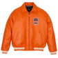 Men's Avirex Leather Jacket Iconic Avirex jacket (Orange )