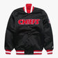 Kansas City Cheifs Satin Bomber Style Letterman Heavyweight Varsity Jackets-Black