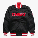 Kansas City Cheifs Satin Bomber Style Letterman Heavyweight Varsity Jackets-Black