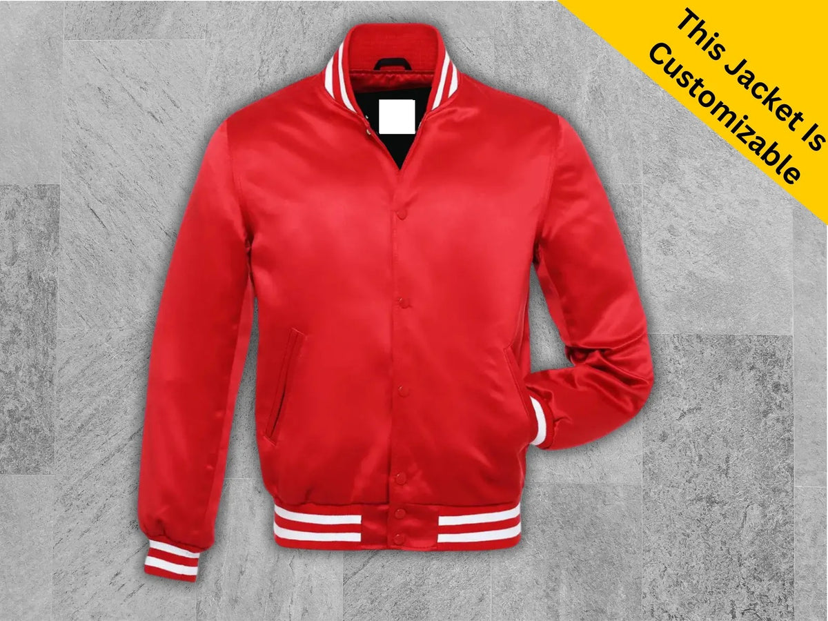 Satin Varsity Jacket Custom solid satin varsity Jacket |personalised Bomber satin jacket | men's &amp; women in various colours