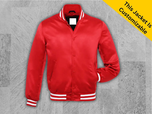 Satin Varsity Jacket Custom solid satin varsity Jacket |personalised Bomber satin jacket | men's &amp; women in various colours