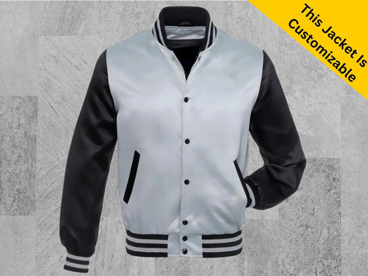 Custom Satin Jacket High School Letterman Baseball League Bomber Mid-Season Varsity Streetwear College Bomber  All leagues Jackets