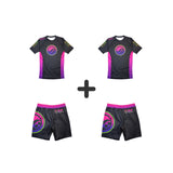 TWO PAIRS Shoyoroll 2019 CS Q1 BJJ and NoGI Shoyoroll Batch 146 BlackSTAR Retro Training Rash guard SS Discount Deal
