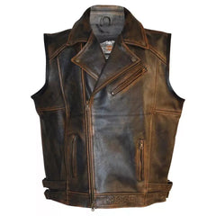 Harley Davidson Men's Motorcycle Knuckle Distressed Biker leather Vests