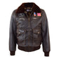 Mens Real Leather G-1 Bomber Jacket Airforce Badges FINCH Brown