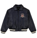 Men's Avirex Stadium Leather Jacket Las Vegas  Avirex jacket Short Body- Black
