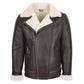 Mens Top Gun Style Sheepskin Jacket Oscar Brown White