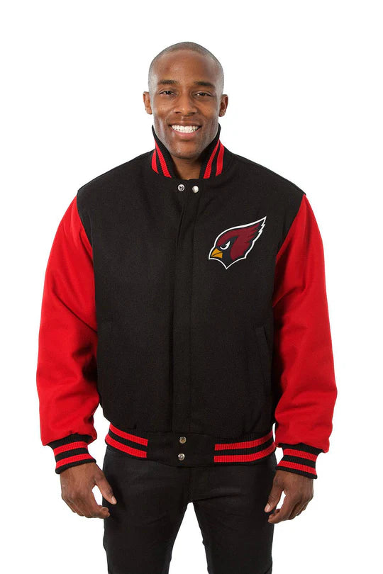 Arizona Cardinals JH Design Wool Full-Snap Jacket - Black/Red