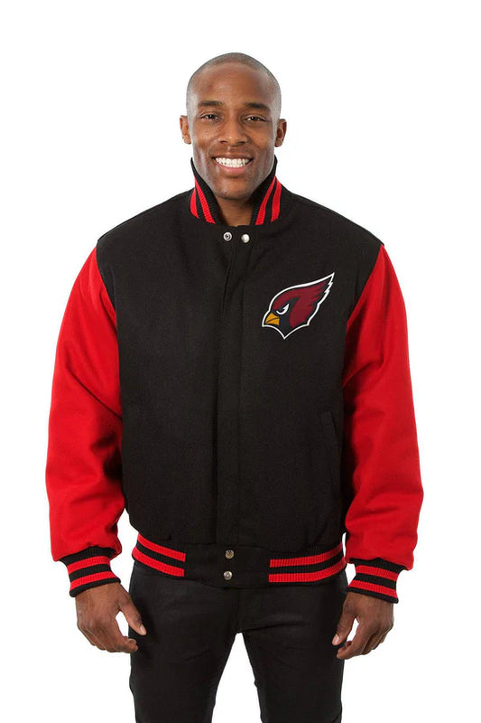 Arizona Cardinals JH Design Wool Full-Snap Jacket - Black/Red