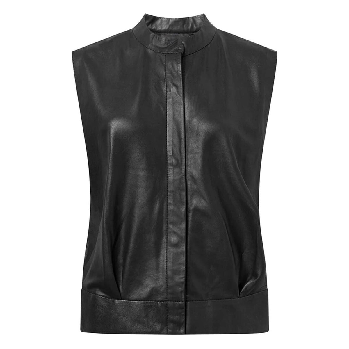 Premium Quality Tammy Women’s Leather Top and Vest Nero Black