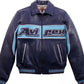 Mens Avirex Nitro Run Leather Jacket Blue American Flight Leather Jackets