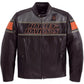 Harley Davidson Men's Biker Blocked B&S Black Leather Jacket Motorcycle Jackets