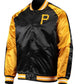 MLB Pittsburgh Pirates Jacket Satin Jacket Baseball Jacket Team Varsity Jackets Letterman Jacket Custom Varsity Jackets-Black Golden