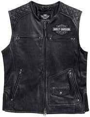 Harley Davidson Men's Moto Café Biker Vest Motorcycle Leather Vest