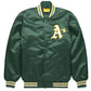 MLB Oakland Athletics Varsity Satin Jackets-Green