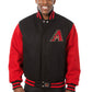 Arizona Diamondbacks Two-Tone Wool Jacket Handcrafted Leather Logos - Black/Red