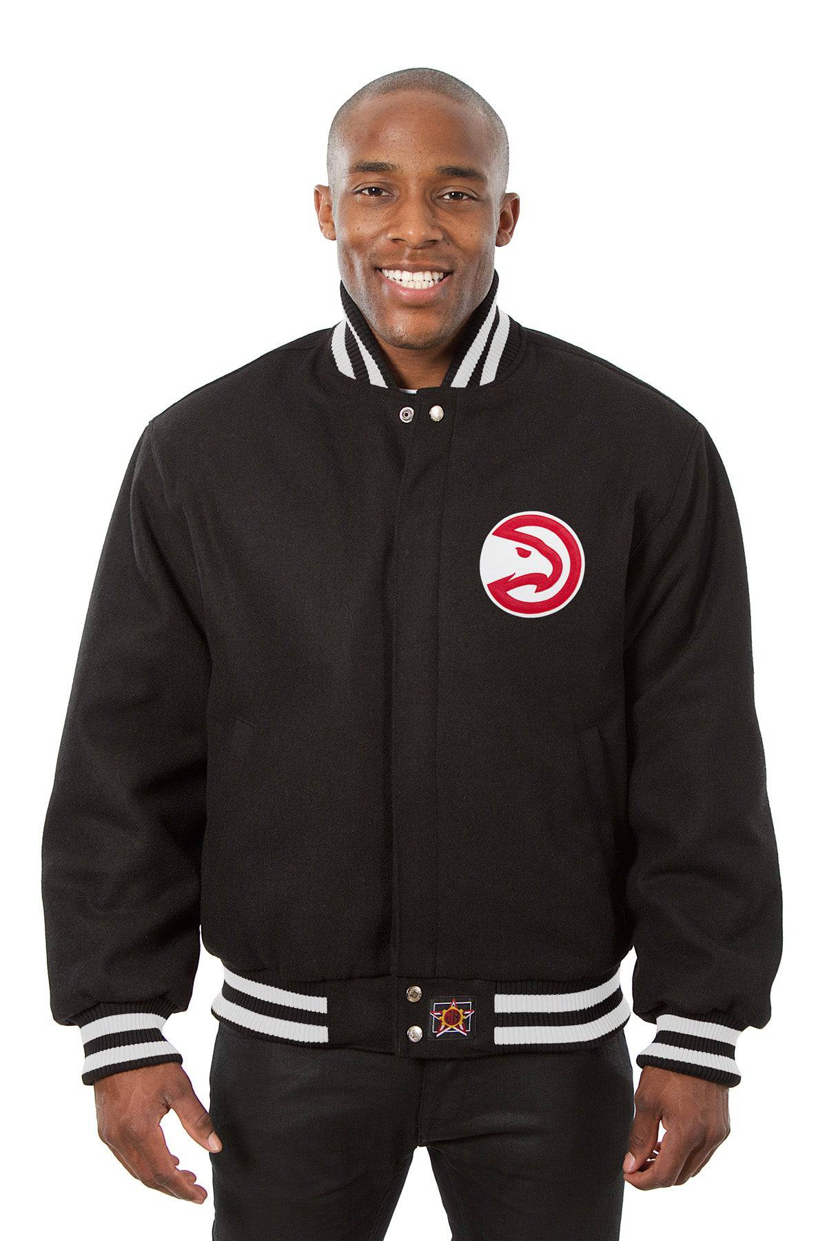 Atlanta Hawks Embroidered Wool Jacket - Black