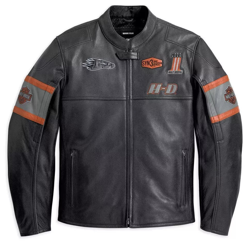 Harley Davidson men's Screaming Eagle Motorcycle Motorbike real Leather Jacket