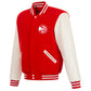 Atlanta Hawks - JH Design Fleece Jacket with Faux Leather Sleeves - Red/White
