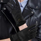 Womens Black Fur Leather Gloves