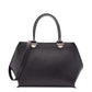 Womens Leather Classic Zip Opening Large Shoulder Bag MARY Black