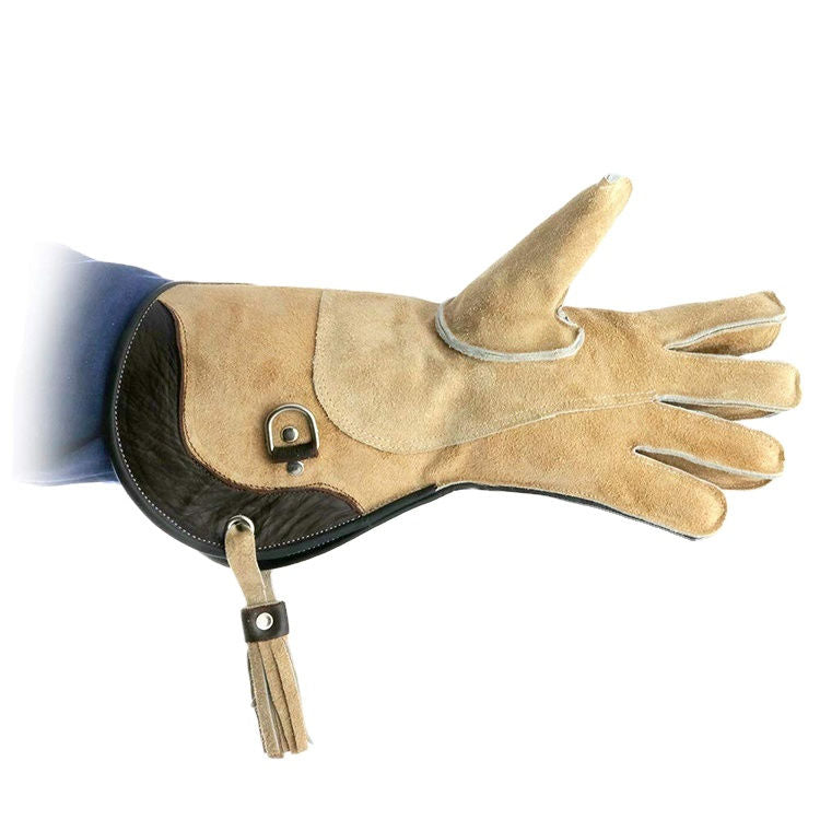 Pack of 10 Custom Left Hand Falconry Gloves – Durable Suede Leather Eagle & Bird Handling Gloves for Cold Weather