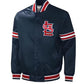 MLB St. Louis Cardinals Varsity Jacket Navy Blue Satin Letterman Jacket Baseball Jacket Custom Varsity Jackets Jackets