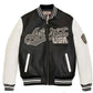 Avirex Script USA Varsity Leather Jacket- Black