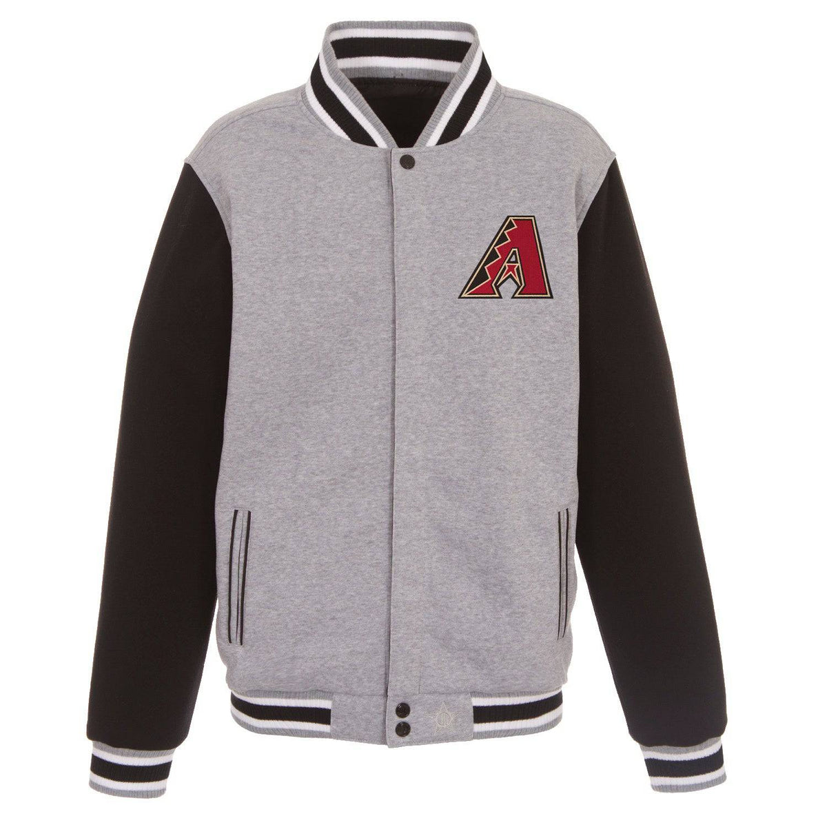 Arizona Diamondbacks JH Design - Two-Tones Reversible Fleece Jacket - Gray/Black