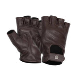 Fingerless Dark Brown Leather Gloves