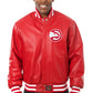 Atlanta Hawks Full Cowhide Leather Jacket - Red