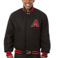 Arizona Diamondbacks Wool Jacket Handcrafted Leather Logos - Black