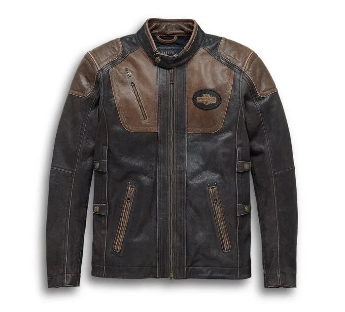 Men's Handmade Harley Davidson Triple Vent Passing Leather Motorcycle Jackets