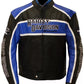 Harley Davidson Mens CLASSIC BLUE CRUISER Jacket Motorcycle Original Leather Jacket