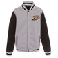 NHL Anaheim DucksTwo-Tone Reversible Fleece Jacket  JH Design  - Gray/Black
