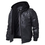 Premium Quality Men’s Real Leather Jacket with Removable Hood