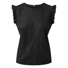 Leather Women’s Top Soft Quality Nero Black