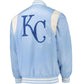 MLB Kansas City Royals Varsity Jacket Satin Jacket Team Varsity Jackets Baseball Jacket Letterman Jackets- Sky Blue