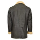 Mens Double Breasted Sheepskin Leather Jacket Theo Brown
