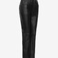 Black Leather High Waist Straight-Leg Pant for Women (Premium Quality)