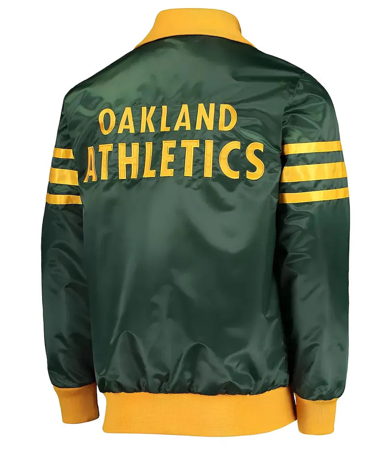 MLB Oakland Athletics Green Satin Jacket Team Varsity Jackets